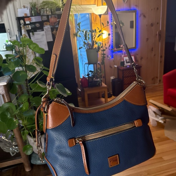 Dooney & Bourke Blue and Brown Shoulder Bag - Picture 4 of 14